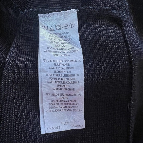 French Connection Black Knit Bandage Bodycon Dress Size 4 Cap Sleeve Y2K - Picture 11 of 12